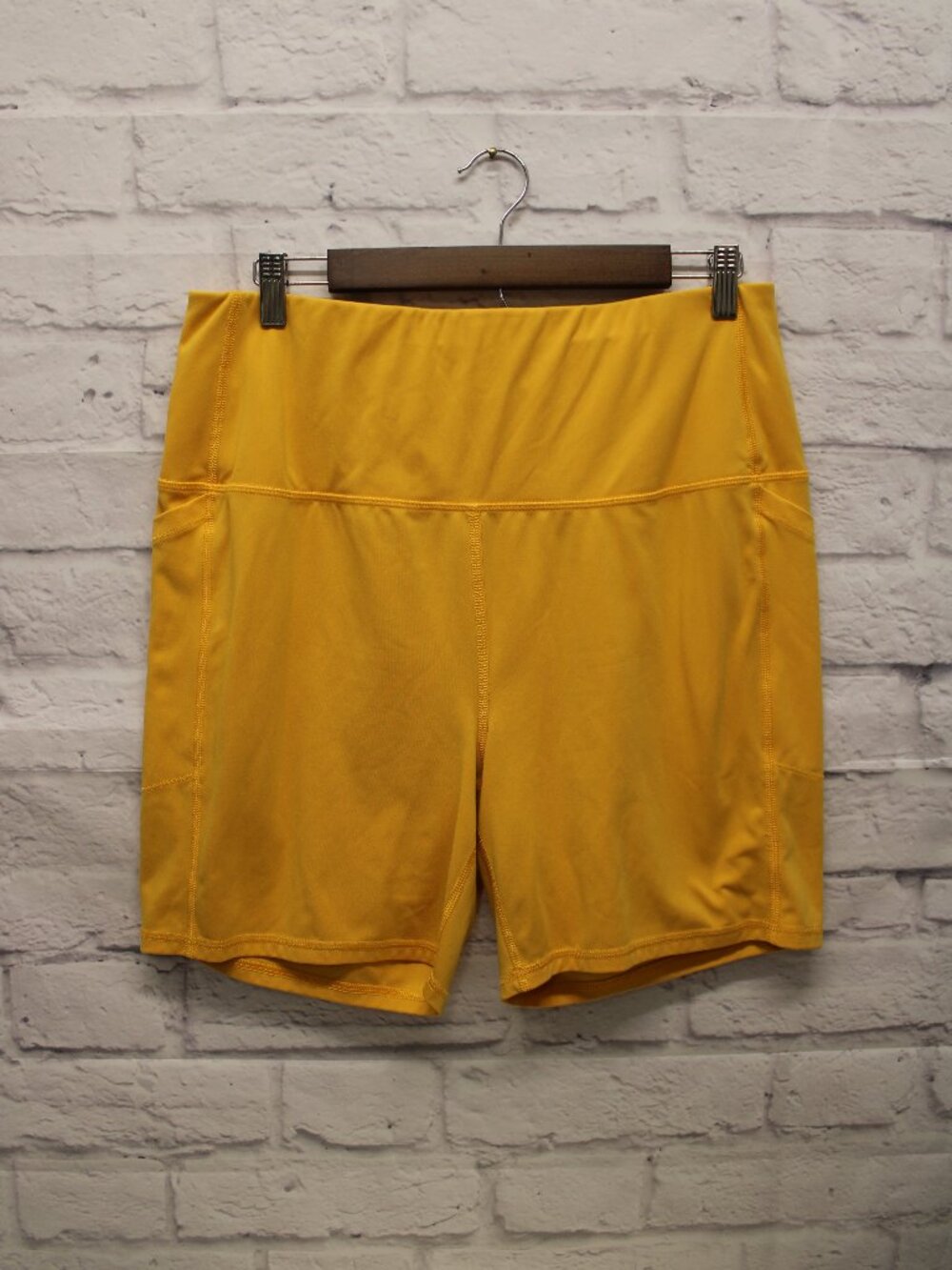 DSG Plus 1X Goldenrod Yellow Pullon Active Bike Shorts Pocket Summer Casual FLAW